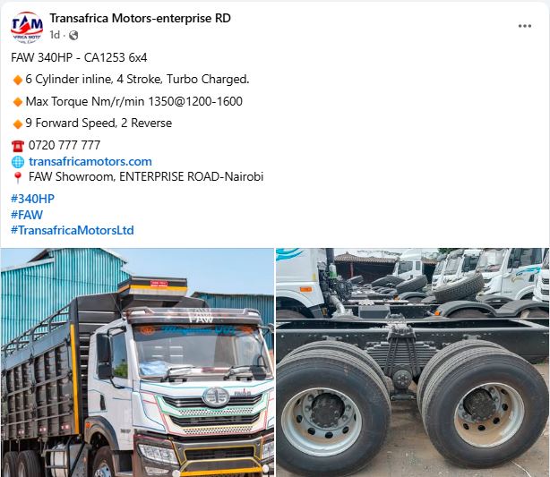 🚛 FAW 340HP 6x4 Truck in Kenya – Specs, Price & Is It Worth It for Long Haul (2026 Guide)
