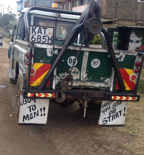 A landrover breakdown parked on the road