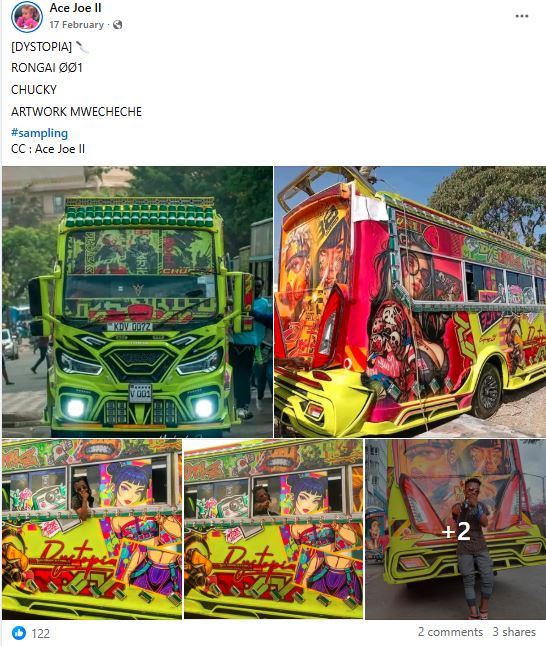 a matatu with grafitti