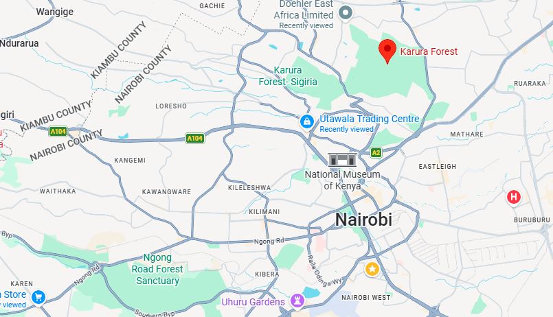 a map showing locations in kenya