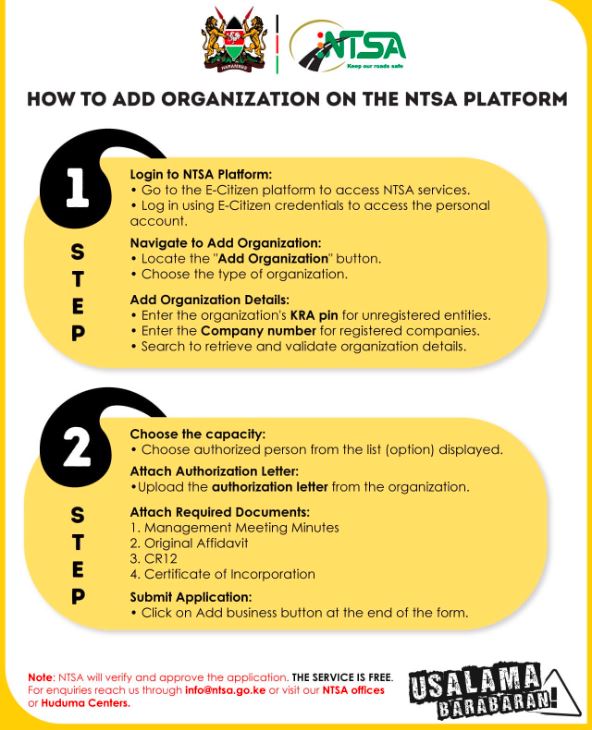 How to Add an Organization or Company to the NTSA TIMS Account in Kenya (2026 Guide)