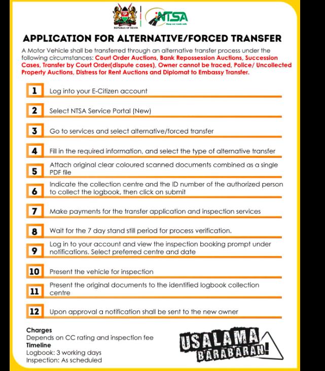 Alternative/Forced Vehicle Transfer in Kenya (2026): Complete Guide