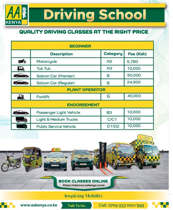 AA Driving School Fees in Kenya (2026): Full Fee Structure, Course Duration & NTSA Charges